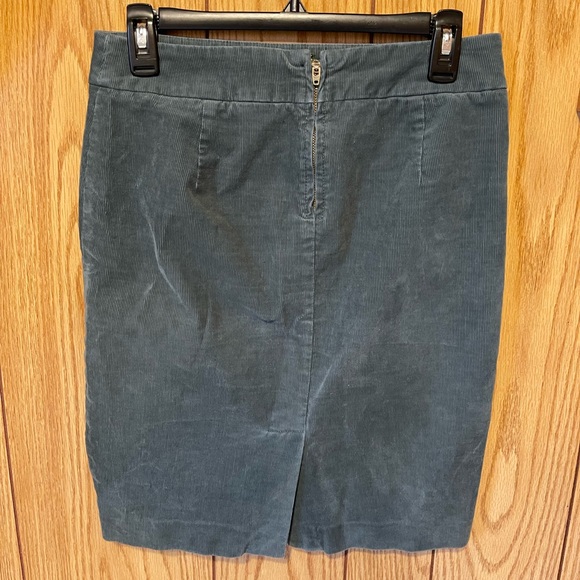 J Crew Teal Velvet Corduroy Pencil Jean Skirt Size 2 - Picture 10 of 13